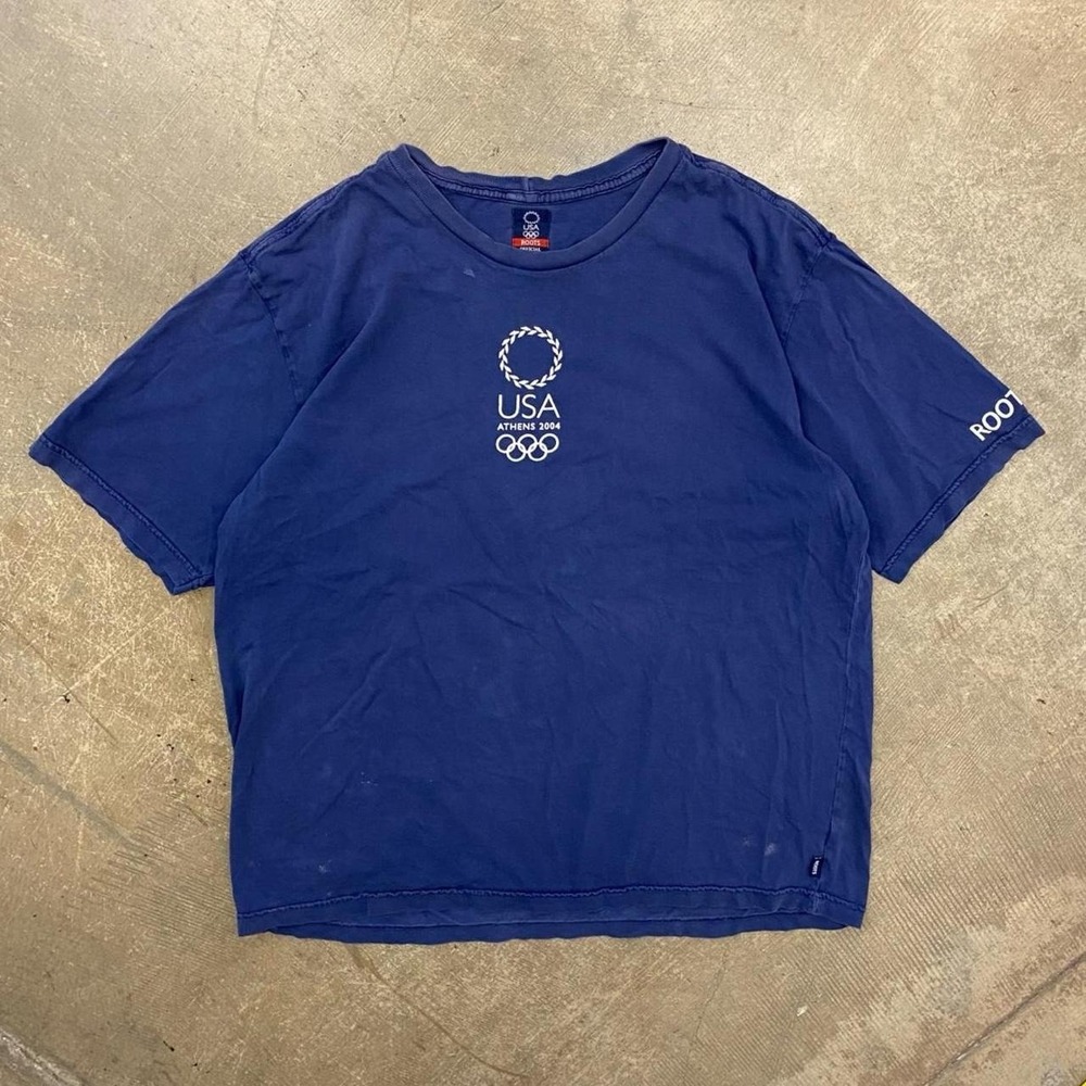 Y2K Olympics 2004 Athens Greece Roots Olympic Rings T-Shirt Size XL